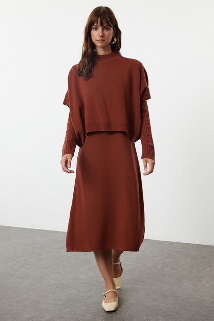 Tile Midi Knitwear Super Wide Fit Sweater Dress Twoaw24El00012