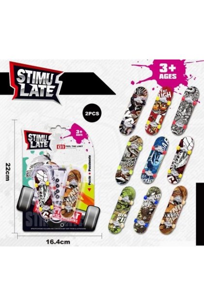 2'li Parmak Kaykay Tornavida Ve Teker Oyuncak Set 10cm