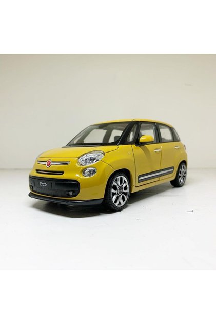 1.24 ÖLÇEK WELLY MARKA LİSANSLI FİAT 500L SARI RENK DİECAST MODEL METAL ARABA
