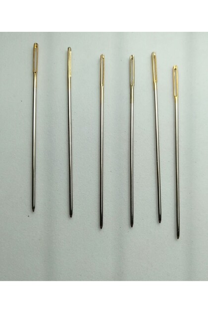 6 Pieces of Large Size Gold Etamin Tapestry Cross Stitch Needles