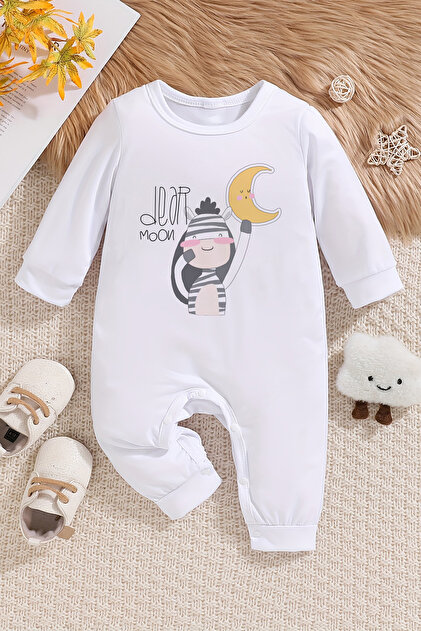 ADABEBEK 100% Cotton Printed Baby Boy Jumpsuit 22416- Trendyol
