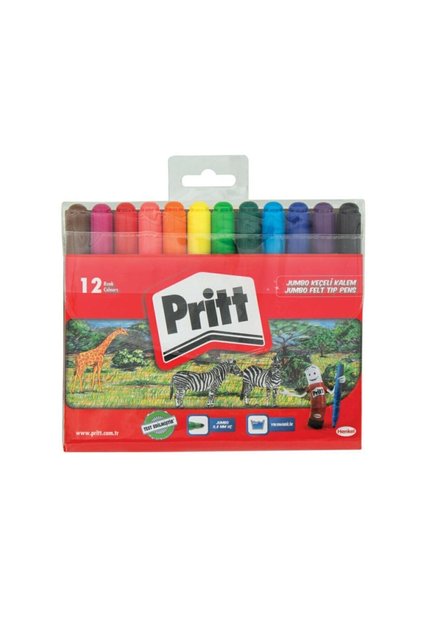 12-Piece Jumbo 0.8 Mm Tip Felt Pen Washable Feature + Safe for Children