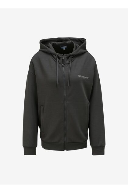 Discovery Expedition Antrasit Kadın Kapüşon Yaka Basic Sweatmont