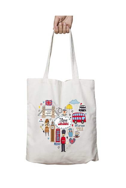 London England London Heart Two Sides Permanent Washable School Beach Shoulder Tote Bag