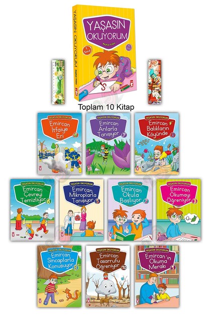 Timaş Çocuk Yaşasın Okuyorum 1. Sınıf Set (10 Kitap) (Celal Akbaş