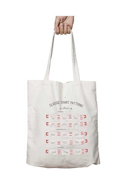 Classic Chart Patterns Two-Sided Durable Washable School Beach Shoulder Tote Bag