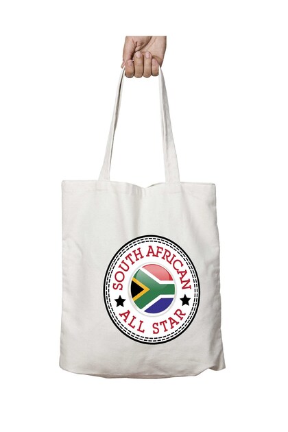 South African All Star Two-Sided Washable School Beach Shoulder Tote Bag