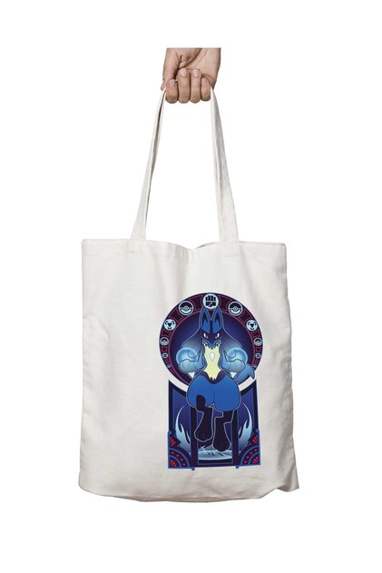 Pokemon Lucario Art of the Fighter Two Sides Washable School Beach Shoulder Cloth Bag
