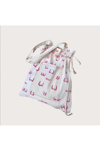 Gathered Silhouette Pattern Pouch Cloth Bag