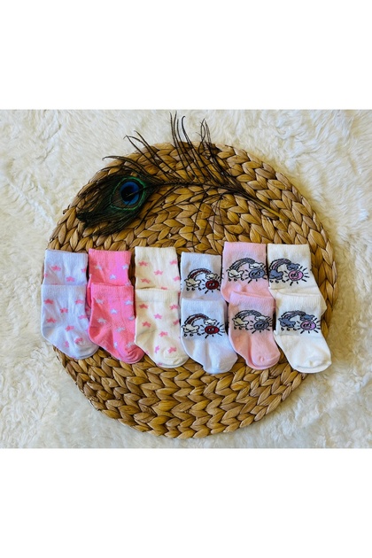 6 Pack Newborn Organic Baby Girl and Boy Socks Note: 6 Pairs of Socks Will Be Sent.