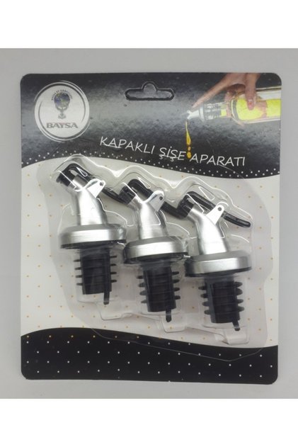 3 Adet Kapaklı Şişe Ucu Servis Aparatı - Damlalık - Yağdanlık Tıpa Tapa