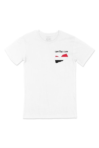 Land That I Love Yemen Pocket Design Printed White T-Shirt
