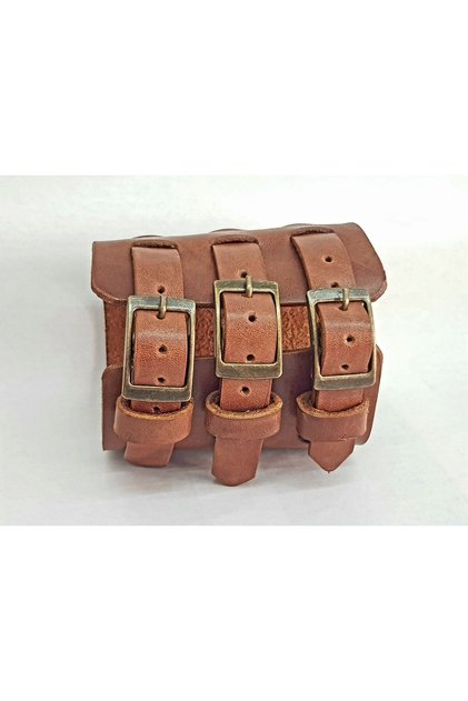 Real Leather 3 Belted Wide Ottoman Bracelet