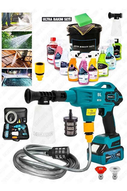 Graizer Alman 3800 Vf 100 Bar Kömürsüz Şarjlı Oto Yıkama Makinesi