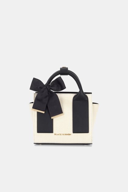 Black Canvas Midi Handbag