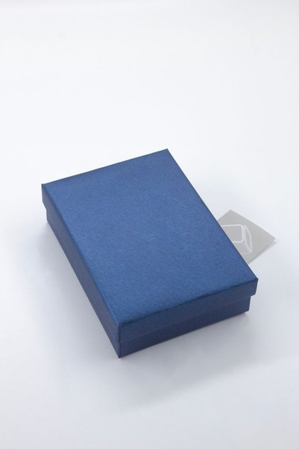 1 Adet Metalik Mavi Küçük Sert Hediye Kutusu (EN 10*BOY 14*YÜKSEKLİK 3,8 CM