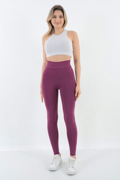 Women's Purple High Waist Elastic Firming Tights Recovery Slimming Feature
