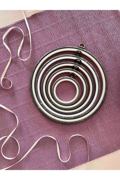 Nurge Wooden Look Decorative Round Hoop 5-Piece Opportunity Set No: 1 / 2 / 3 / 4 / 5