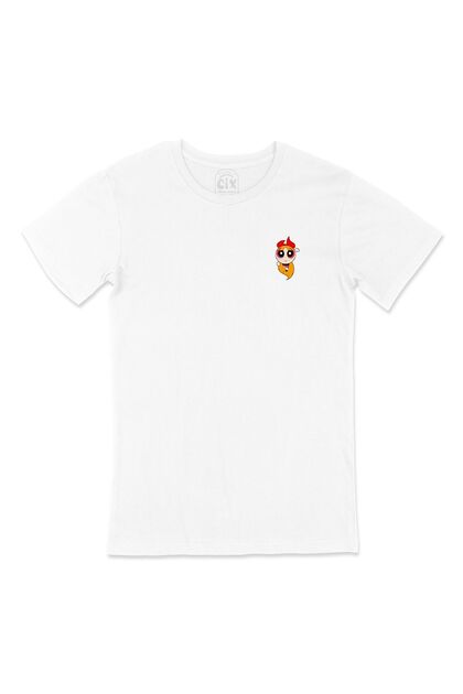 Powerpuff Girls Blossom White T-Shirt with Pocket Logo Design