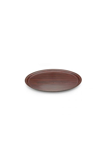 Kraft Round Non-Slip Tray 2 Pieces 33 cm Mahogany Tfy33Kmm