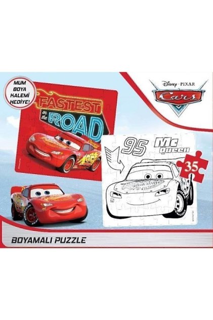 Puzzle 54 Parça Cars Boyamalı