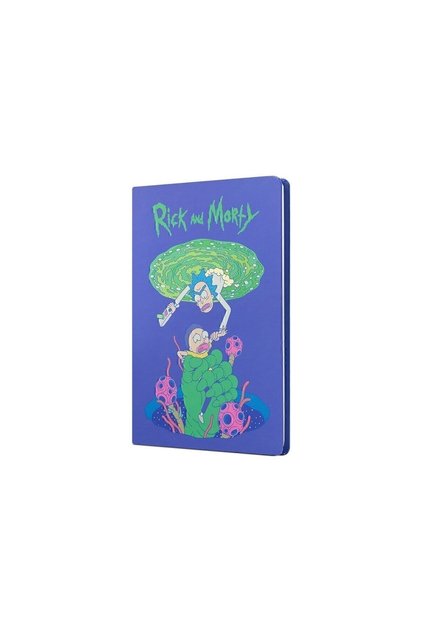 Rick And Morty Sert Kapak Butik Defter Mor Çizgisiz 80 Yaprak
