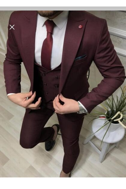 Slimfit Yelekli Takım Elbise