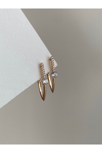 Steel Rose Gold Elegant Solitaire Pirly Earrings - Does Not Tarnish -