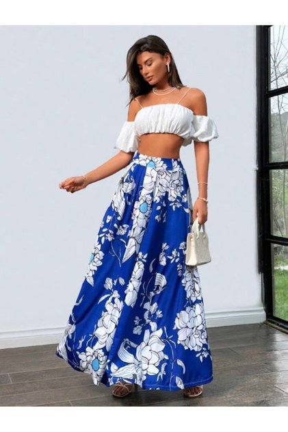 Floral Printed Women'sMaxiSkirt