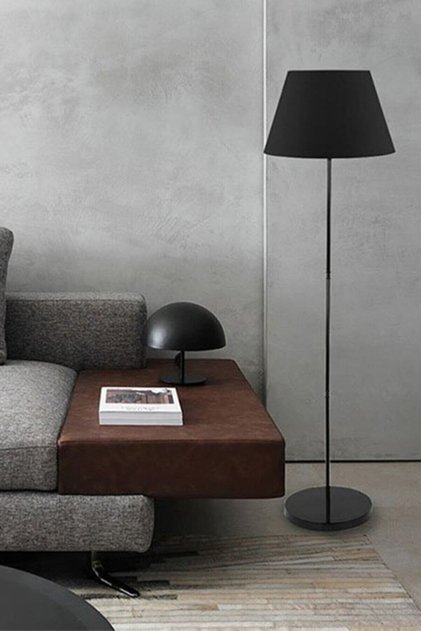 Siyah Lambader Metal Ayak Modern Abajur 7301
