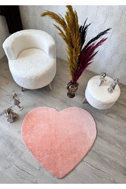 trivago halı Kaymaz Yıkanabilir Yumuşak Peluş KALP Çocuk Odası