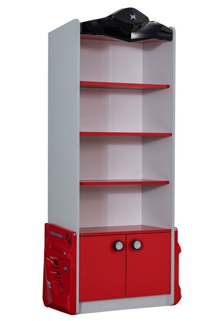 Kitaplık, Sports Arabalı Yatak Uyumlu Kitaplık - Kırmızı