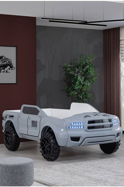 Arabalı Yatak, Pickup Ledli Arabalı Yatak 100x190 - Gri