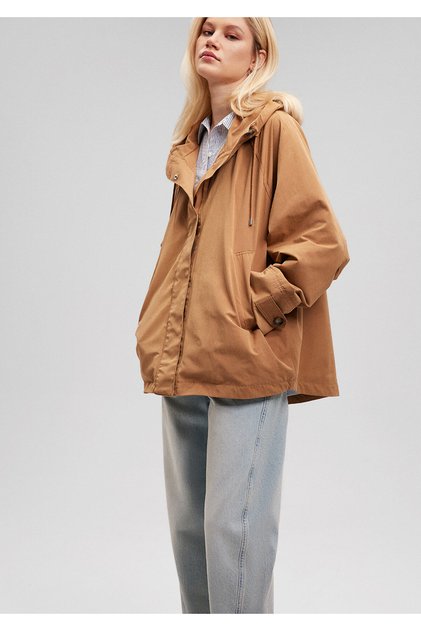 Hooded Brown Jacket Oversize / Wide Cut 1110046-70269