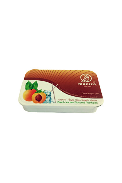mucize Set of 2 Peach-Iced Tea Flavored Toothpicks Metal Box