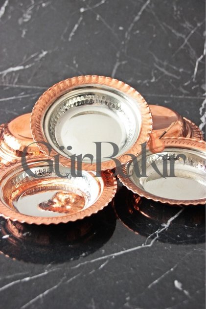Copper Snack Bowl Set 4 Pieces (SERVIFIED) Breakfast Nuts Appetizer Sauce Bowl