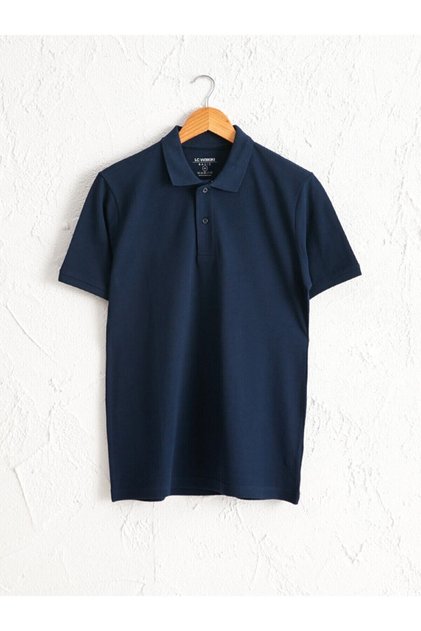 Men's Navy Blue T-Shirt Polo Collar Short Sleeve Basic Pike from Your Fashion Style