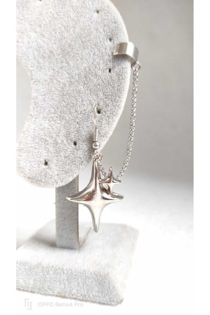 Double Star Helix Compression Earrings