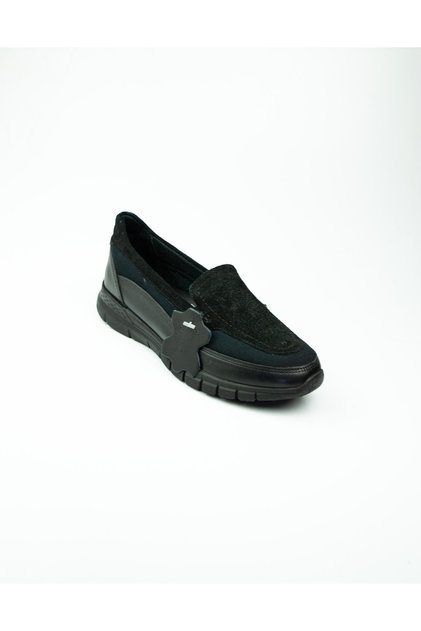 105246 Five Point Black Leather Women's Casual Shoes