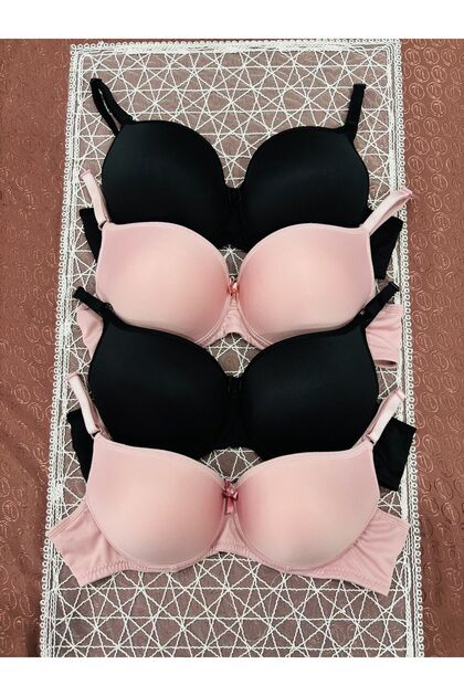 Women's Padded Support Underwire Gathering 4-Piece Bra Set