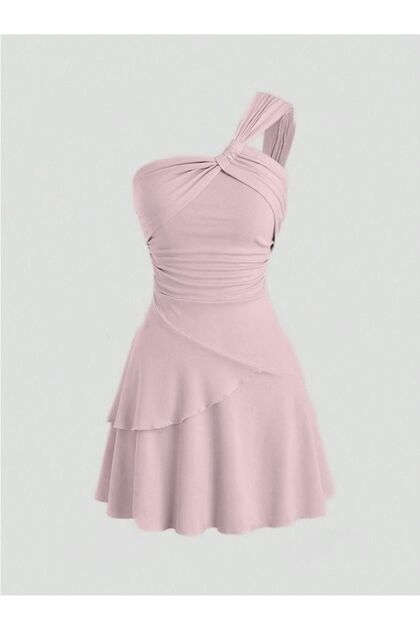 Lisa - One Shoulder Ruffle Dress