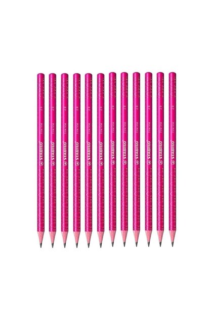 Fine Line Pembe Yuvarlak Siyah Kurşun Kalem 2b 12 Adet