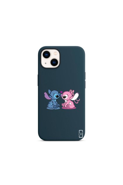 Ppkin iPhone 15 Navy Blue Launch Case Stich Love
