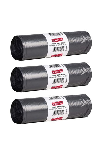 Industrial Jumbo Size Garbage Bag Black 10 Pieces 80 X 110 Cm X 3 Pack