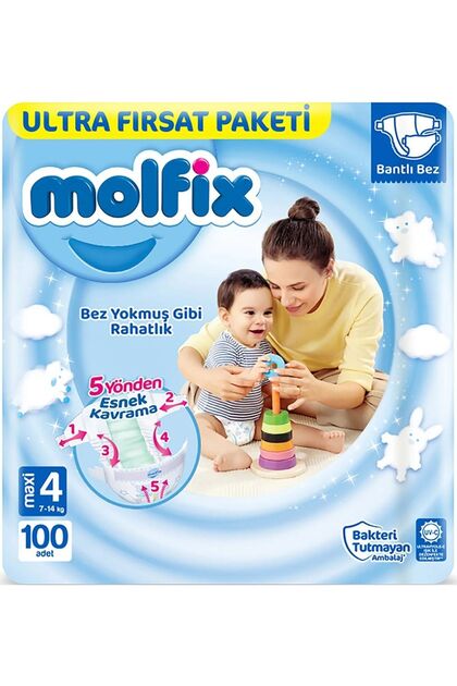 Bebek Bezi Ultra Fırsat Paketi Maxi 4 No 100 Lü