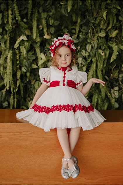 MIALORA EXCLUSVE By Emel Ebru zdemir Special Design Girl's Vintage Dress,  Short Girl's Dress, Children's Evening Dress with Hair Accessories- Trendyol