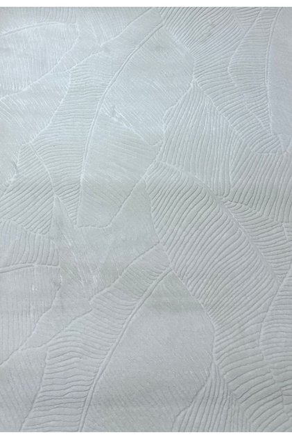Leaf Kaymaz Taban Rölyef Yapraklı Krem Halı