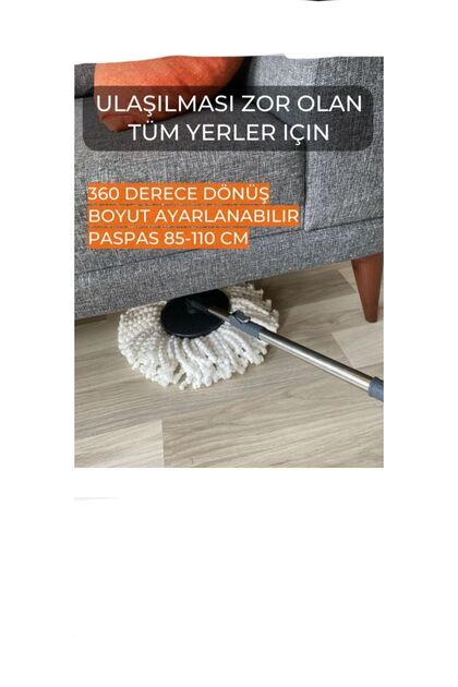 VZN Yedek yuvarlak mop paspas döner başlıklı yedek mop bezi