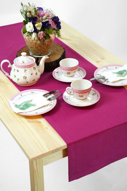 Velvet Textured Suede Runner Pink (40*140)