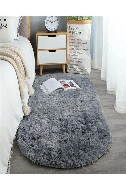 Post Peluş Oval Halı Çocuk Odası Oturma Odası Salon Mutfak Halısı, Yıkanabilir, Kaymaz Taban